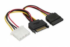  15CM SATA M  to Molex & SATA Power Cable 