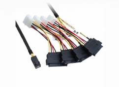  1M Internal Mini SAS HD to 4xSAS29 And Power Cable 