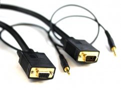  2M SVGA HD15M/F Cable With 3.5MM Audio 