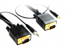  15M SVGA HD15M/M Cable With 3.5MM Audio 