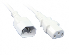  1M IEC C13 To C14 Power Cable White 