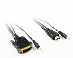  5M DVI-D to HDMI Cable with 3.5mm Audio 