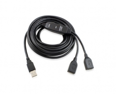  5M Dual Port USB 2.0 Active Repeater Cable 