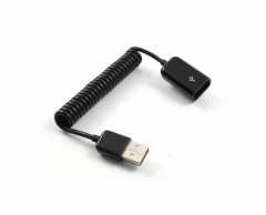  1M Coiled USB 2.0 AM-AF Cable 