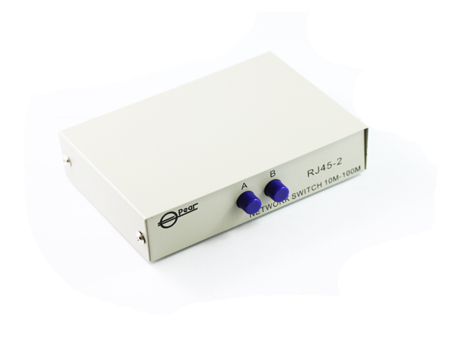 2 Port RJ45 Network Push Button Switch 